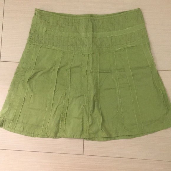 Boho Lime Green Prana Skirt - Picture 1 of 4